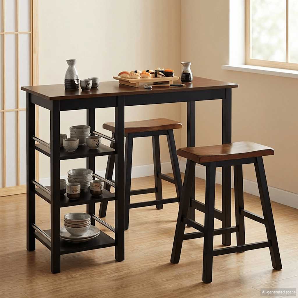 JUNG Vida Bar Set 3 Stück MDF Schwarz