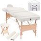 JUNG Vida Massageliege 3-Zonen mit Hocker Klappbar 10 cm Sitz Weiß