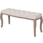 JUNG Vida Bank Leinen Massivholz 110 x 38 x 48 cm Cremeweiß