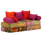 JUNG Vida 2-Sitzer Modularer Pouf Patchwork Stoff