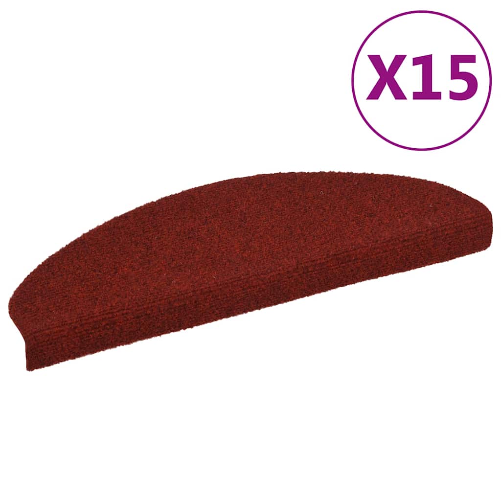 JUNG Vida 15-tlg Selbstklebende Treppenmatten Nadelvlies 65x21x4cm Rot