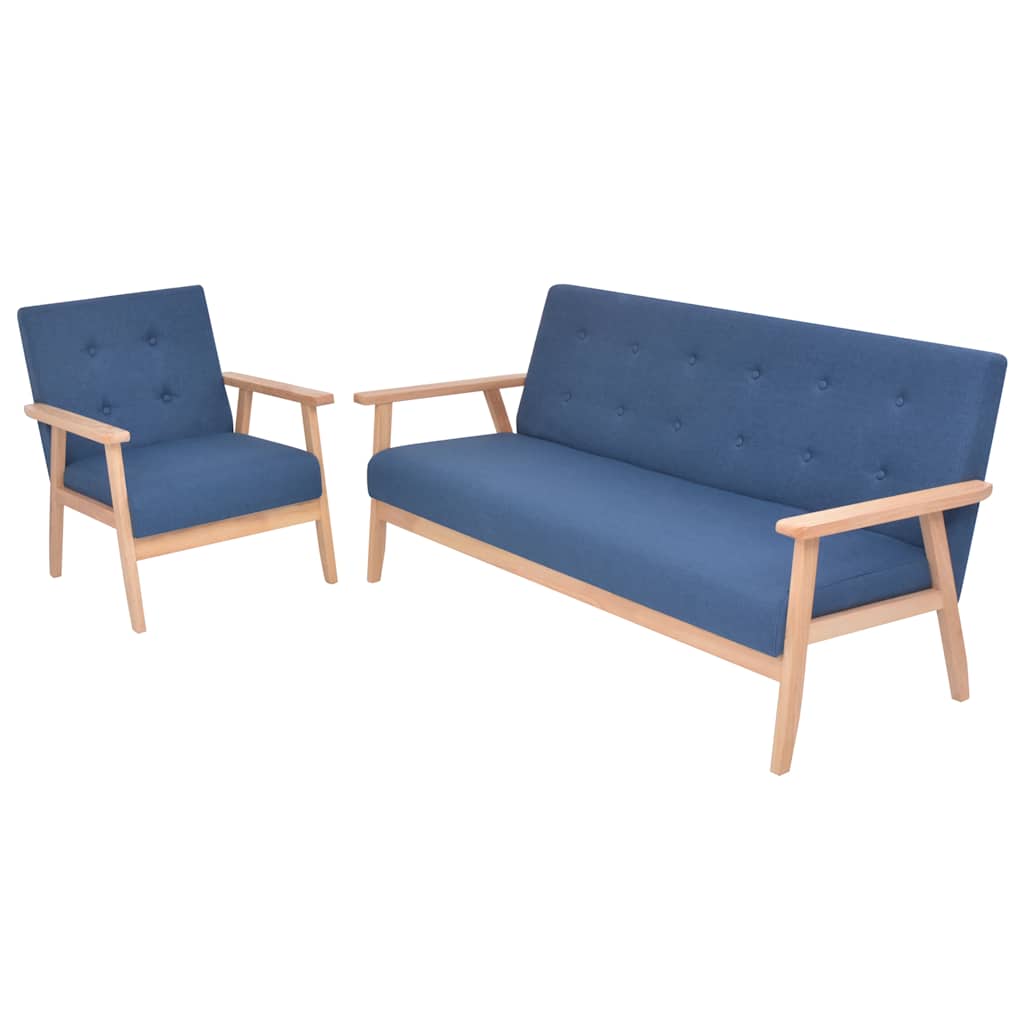 JUNG Vida Sofagarnitur 2-tlg. Stoff Blau