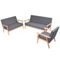 JUNG Vida Sofa-Set 3-tlg. Stoff Dunkelgrau