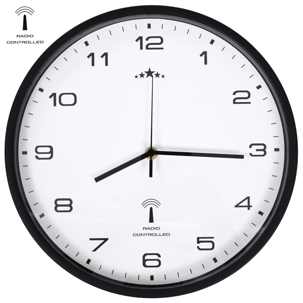 JUNG Vida Funkwanduhr Quarzwerk 31 cm Weiß & Schwarz