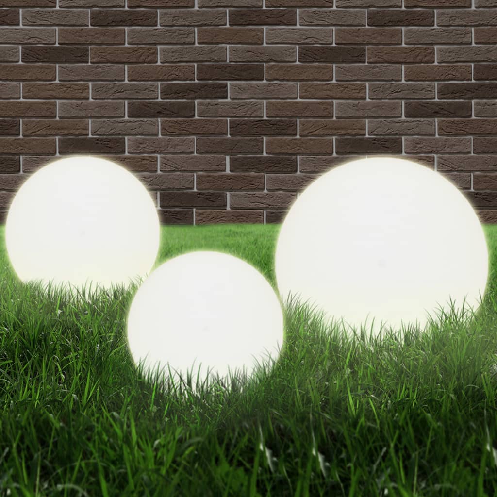 JUNG Vida LED-Gartenleuchten-Set 3-tlg. Kugelförmig 20/30/40 cm PMMA
