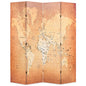 JUNG Vida Raumteiler klappbar 160 x 170 cm Weltkarte Gelb