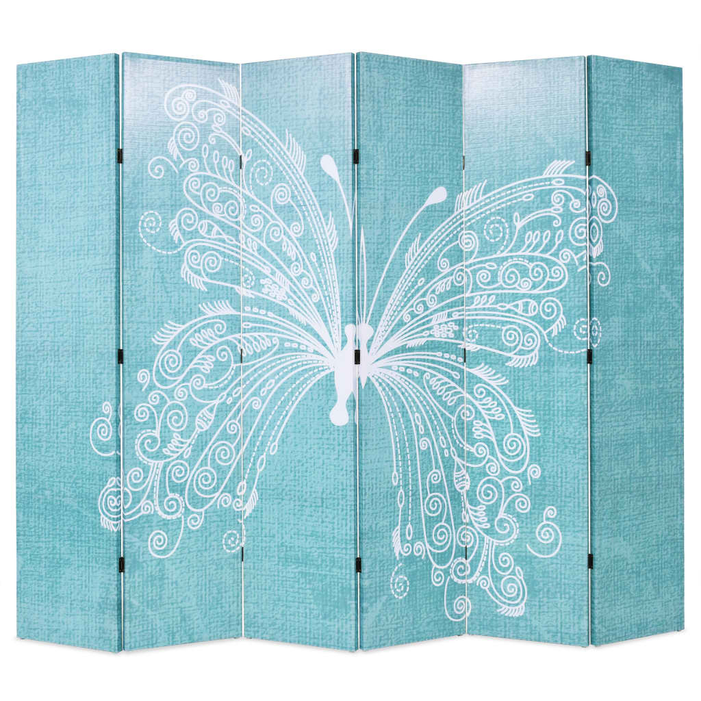 JUNG Vida Raumteiler klappbar 228 x 170 cm Schmetterling Blau