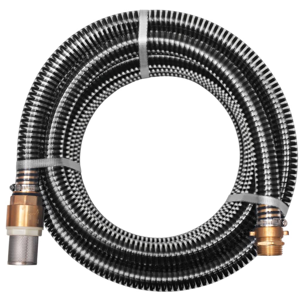 JUNG Vida Saugschlauch mit Messing-Anschlüssen 15 m 25 mm Schwarz