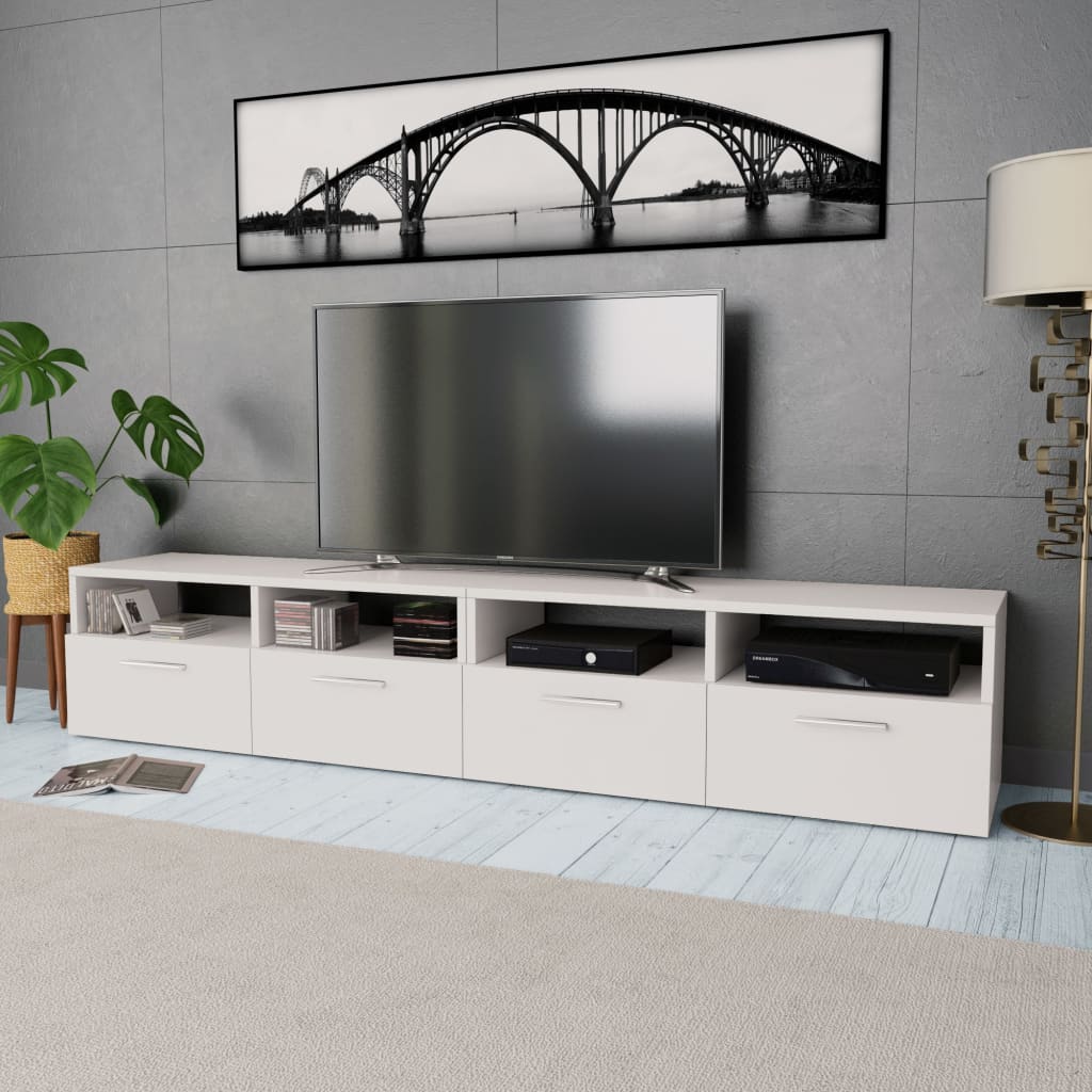 JUNG Vida 2 Stk. TV-Schränke Holzwerkstoff 95x35x36 cm Weiß