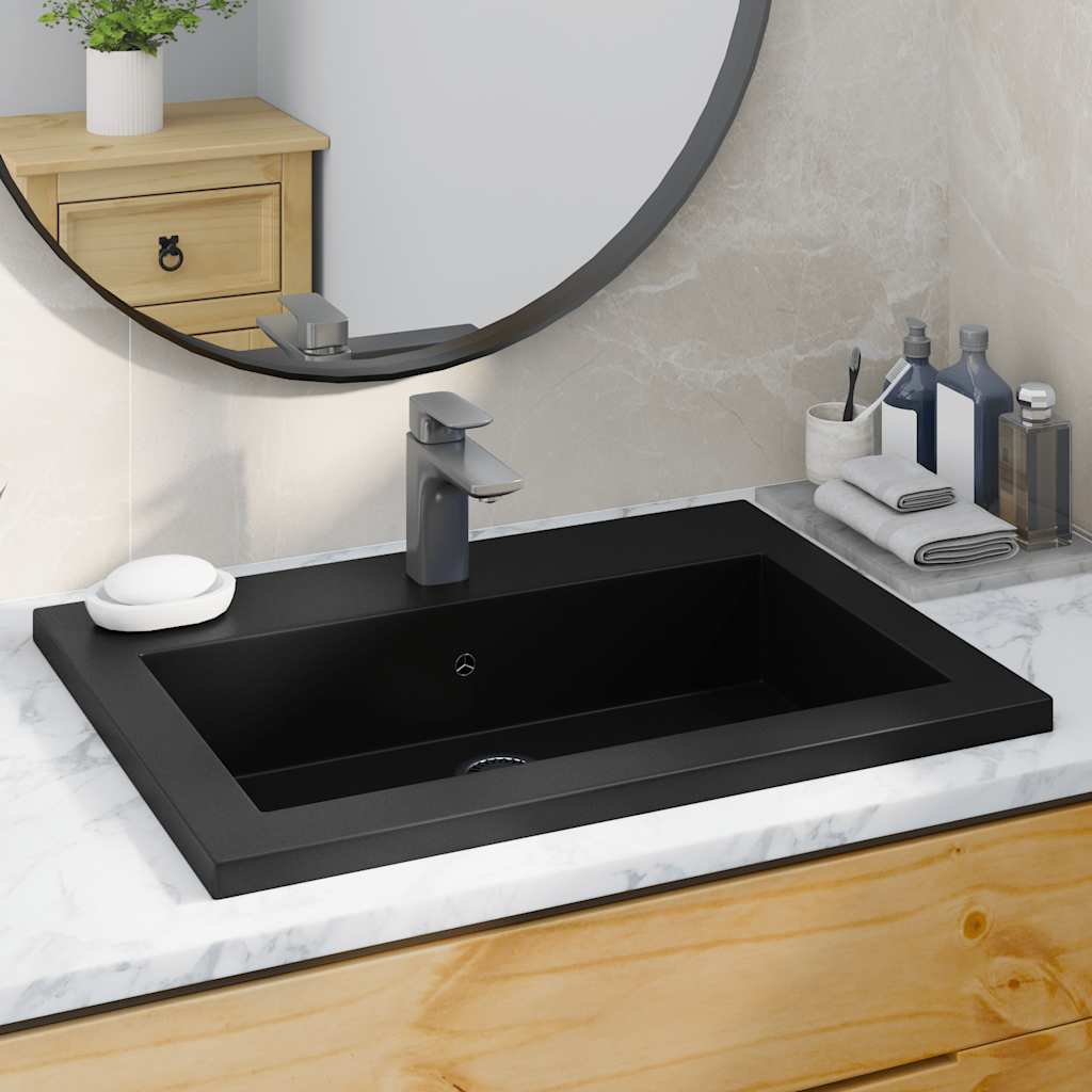 JUNG Vida Granitbecken 600×450×120 mm Schwarz