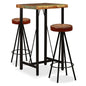 JUNG Vida 3-tlg. Bar-Set Altholz Massiv, Echtleder und Canvas