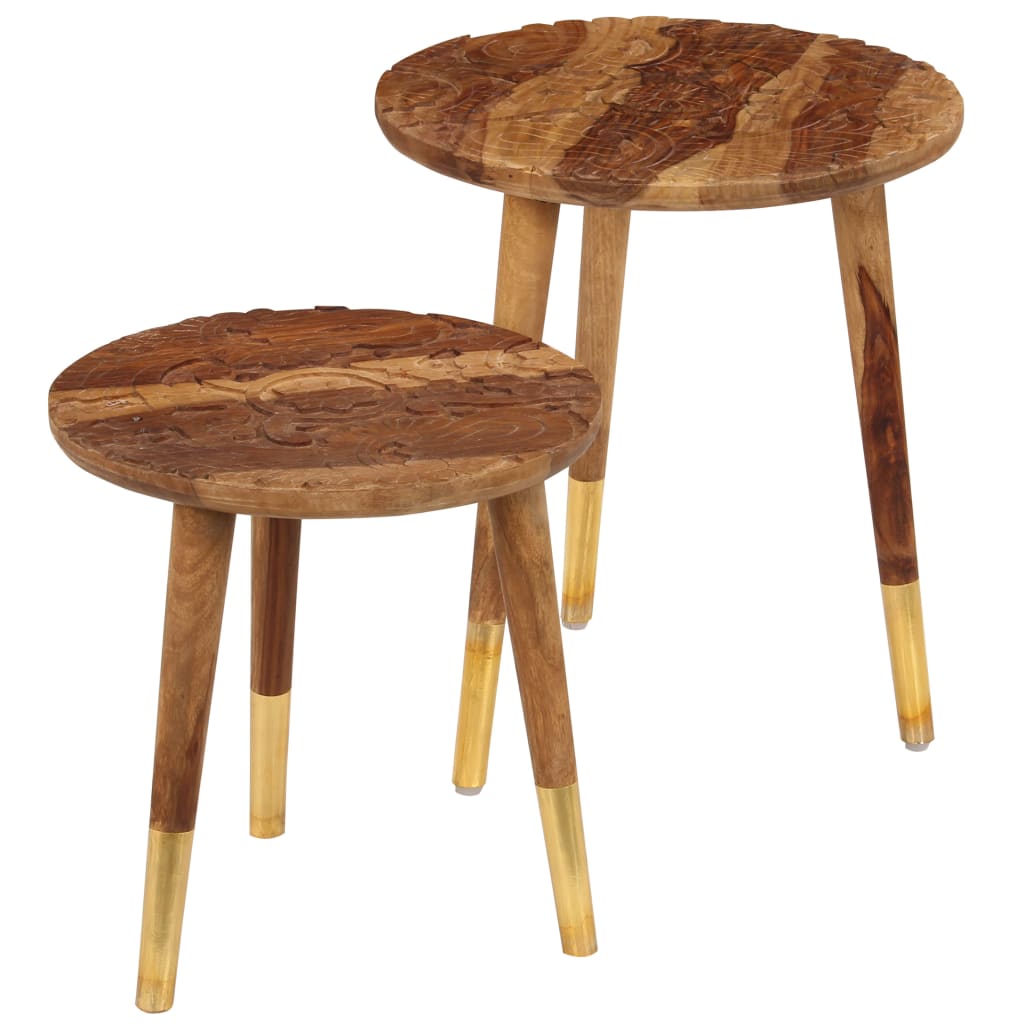 JUNG Vida Couchtische 2 Stk. Massivholz