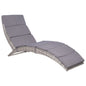 JUNG Vida Sonnenliege mit Auflage Klappbar Poly Rattan Grau