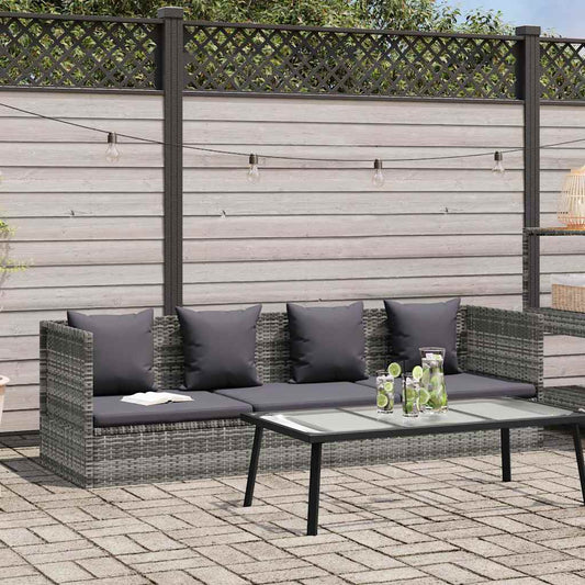 JUNG Vida Garten-Sofabett 200x60 cm Poly Rattan Grau