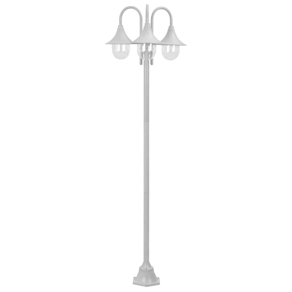 JUNG Vida Garten-Pollerleuchte E27 220 cm Aluminium 3-Laterne Weiß