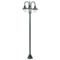 JUNG Vida Garten-Pollerleuchte E27 220 cm Aluminium 3-Laterne Dunkelgrün