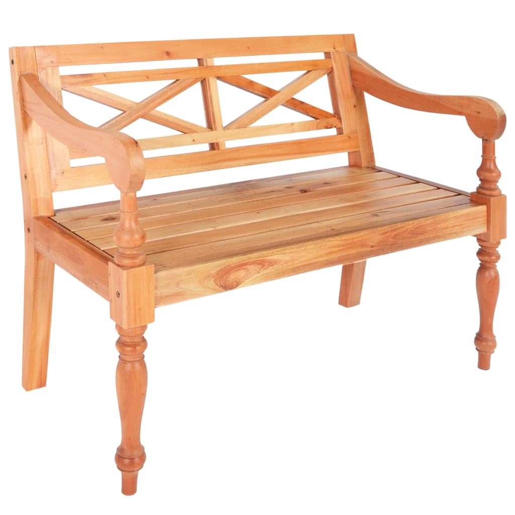 JUNG Vida Batavia-Sitzbank 98 cm Mahagoni Massivholz Hellbraun