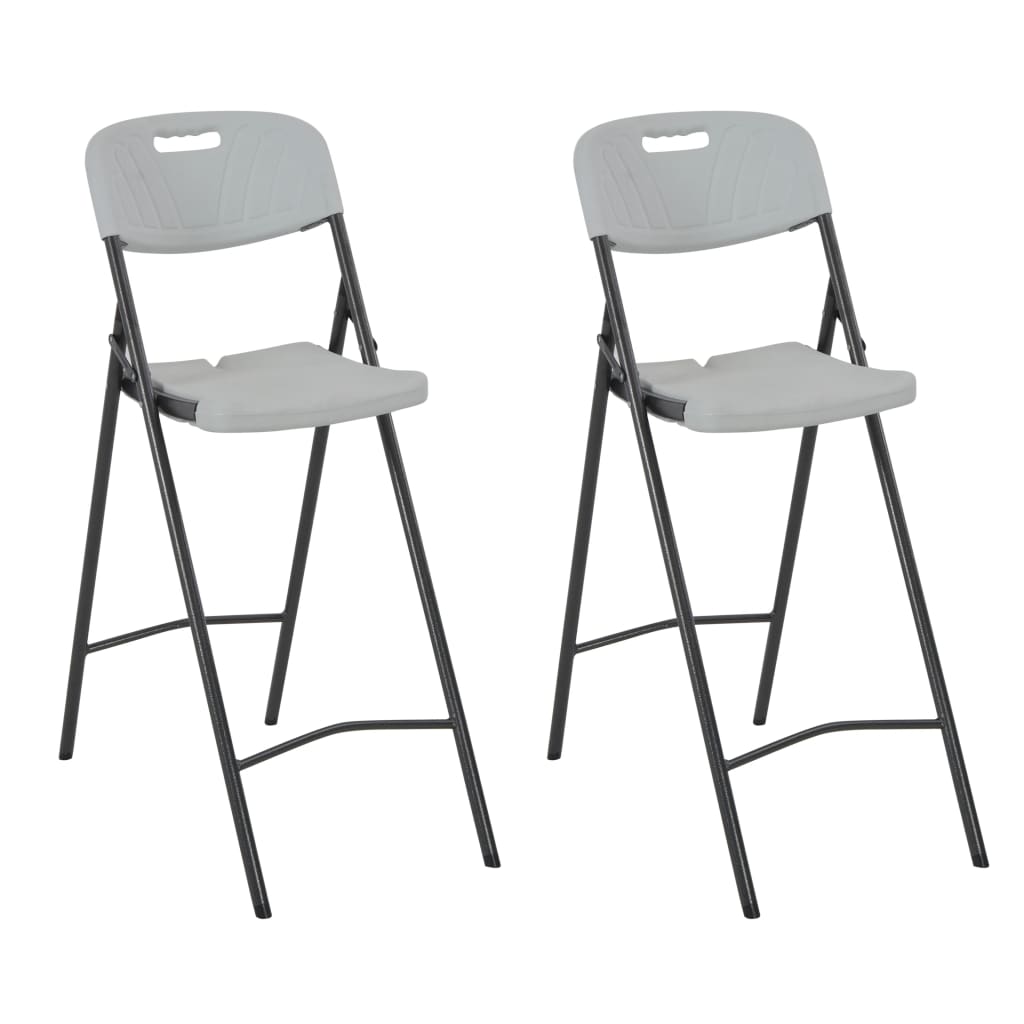 JUNG Vida Klappbare Barstühle 2 Stk. HDPE und Stahl Weiß