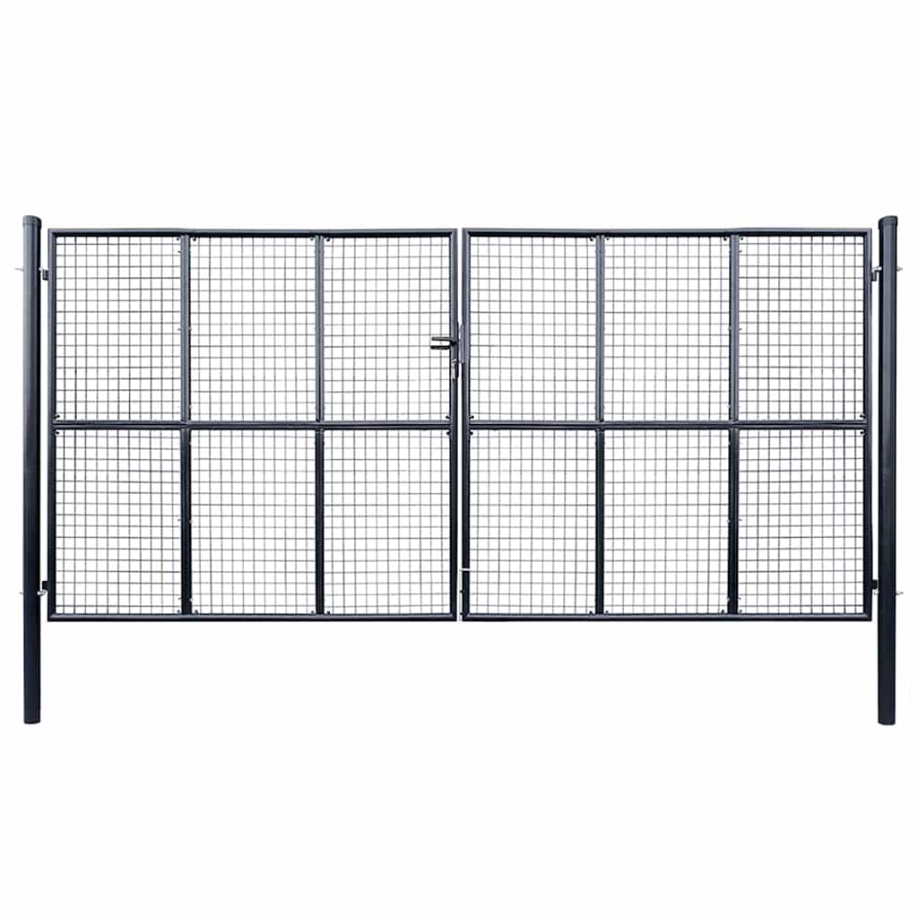 JUNG Vida Maschen-Gartentor verzinkter Stahl 400 x 175 cm Grau