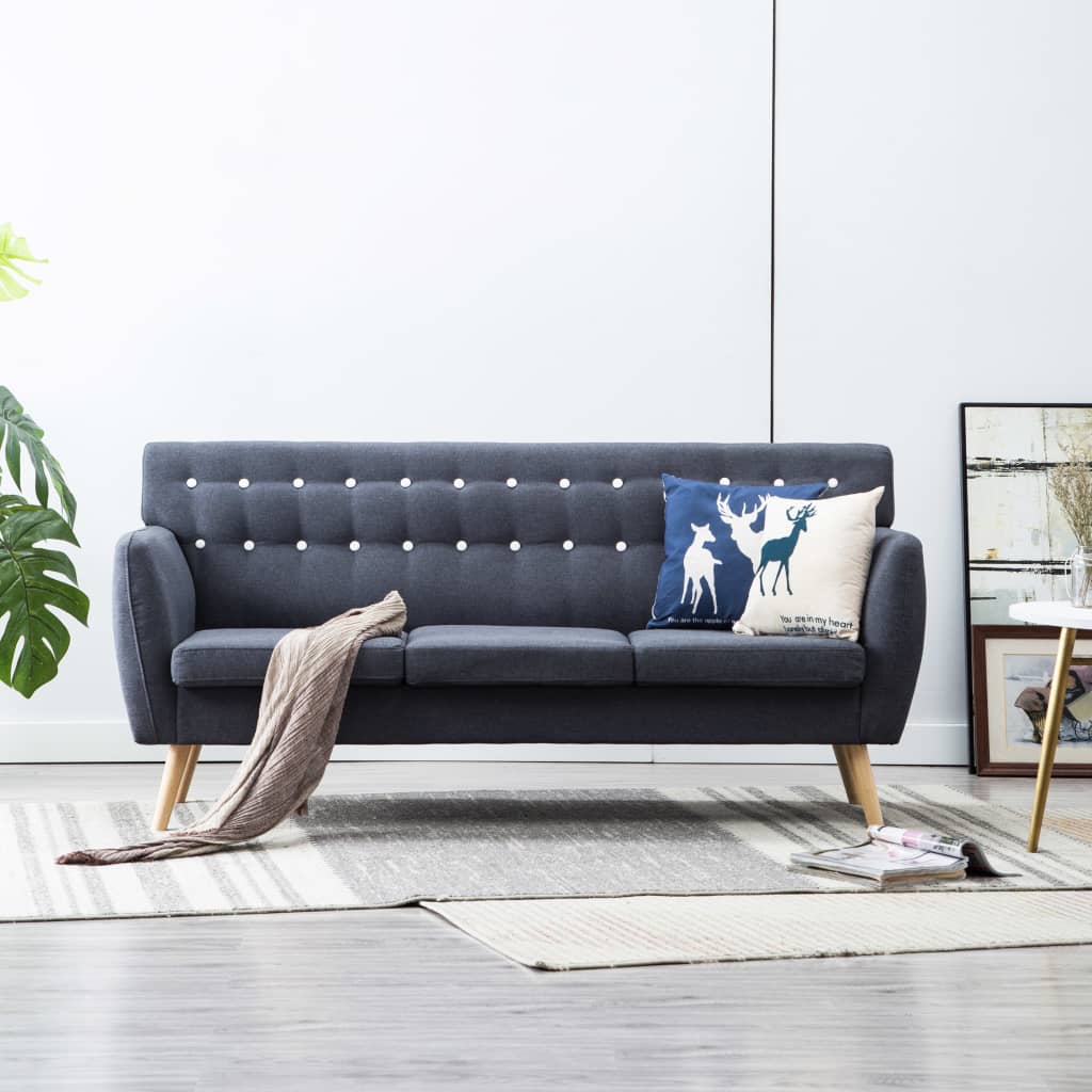 JUNG Vida 3-Sitzer-Sofa Stoff 172x70x82 cm Dunkelgrau