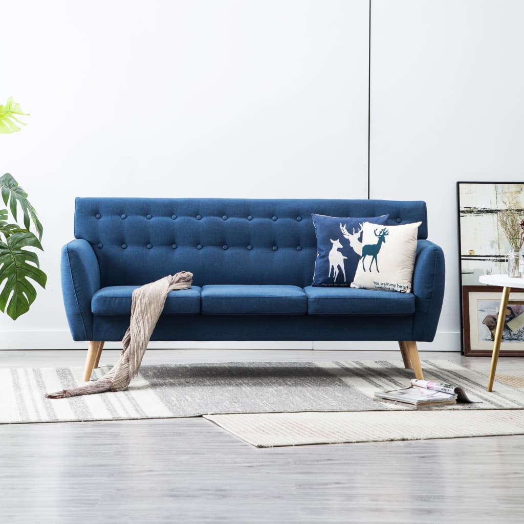JUNG Vida 3-Sitzer-Sofa Stoff 172x70x82 cm Blau