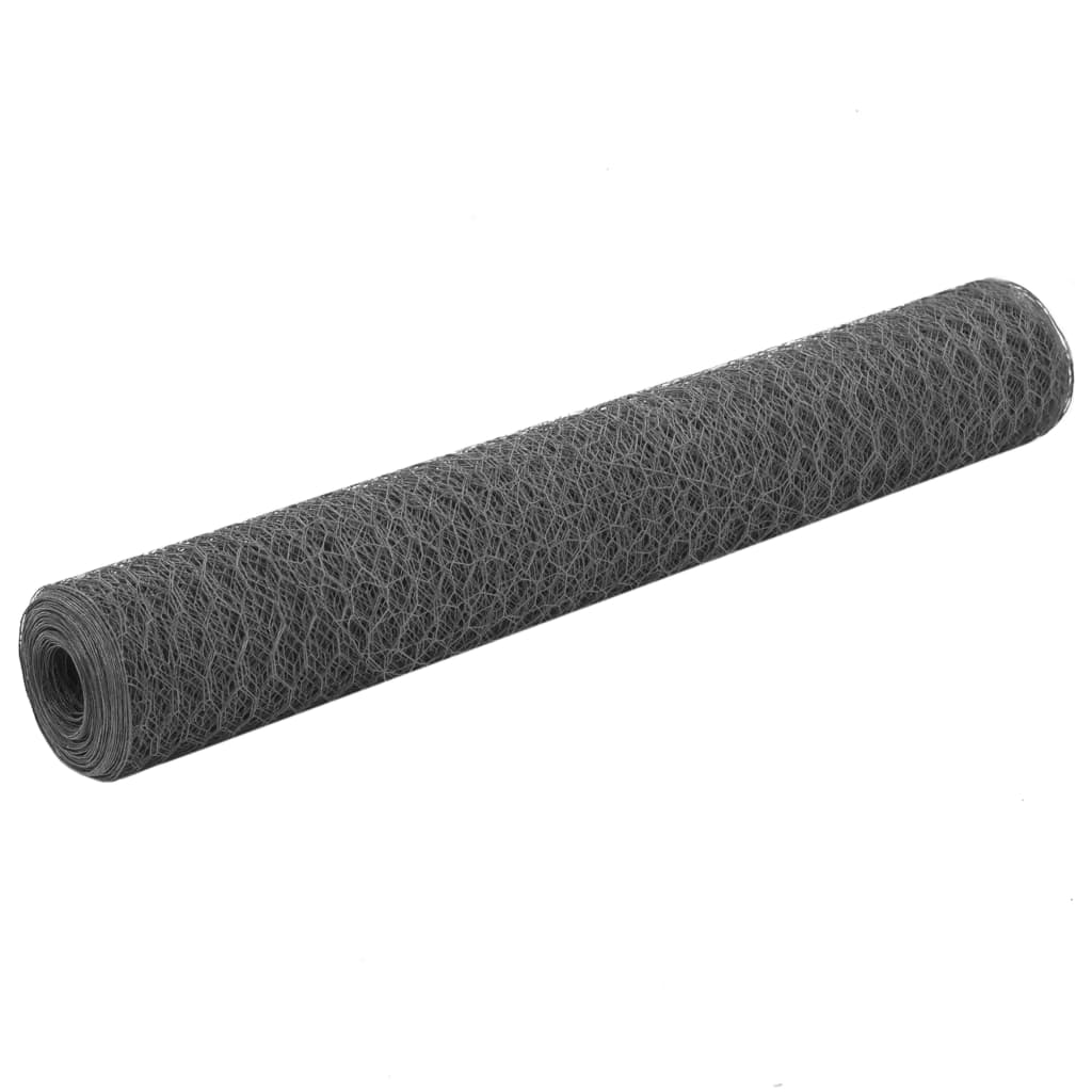 JUNG Vida Drahtzaun Stahl mit PVC-Beschichtung 25x1 m Grau