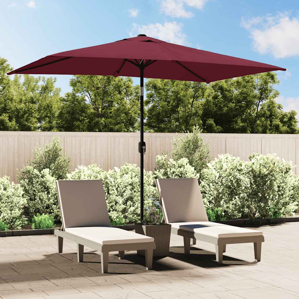 JUNG Vida Sonnenschirm mit Metall-Mast 300x200 cm Bordeauxrot