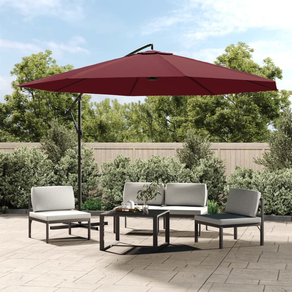 JUNG Vida Ampelschirm mit Aluminium-Mast 350 cm Bordeauxrot