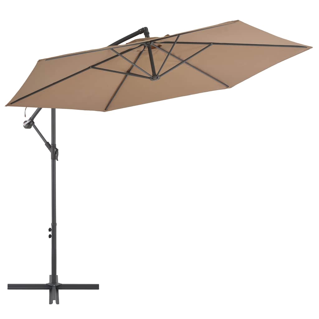 JUNG Vida Ampelschirm mit Aluminium-Mast 300 cm Taupe