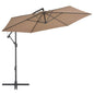 JUNG Vida Ampelschirm mit Aluminium-Mast 300 cm Taupe