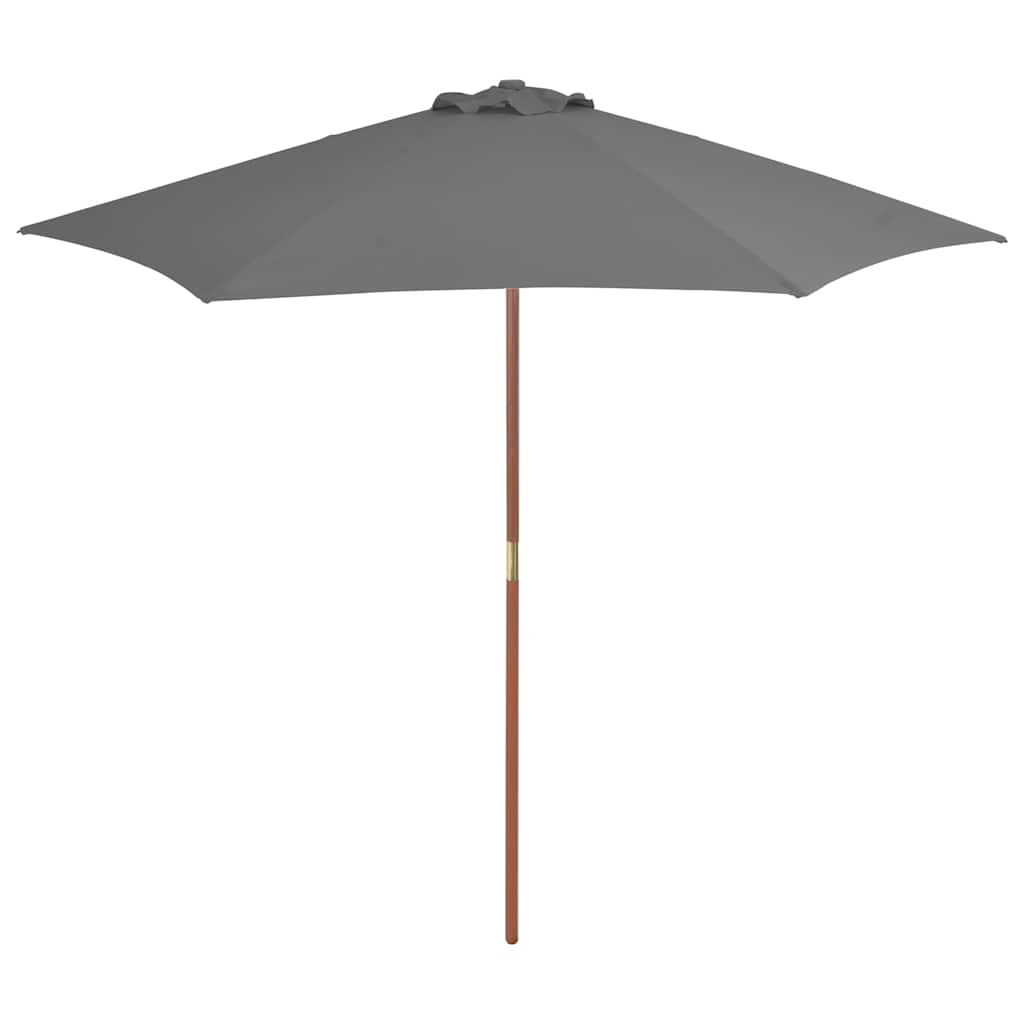 JUNG Vida Sonnenschirm mit Holz-Mast 270 cm Anthrazit