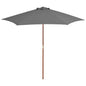 JUNG Vida Sonnenschirm mit Holz-Mast 270 cm Anthrazit