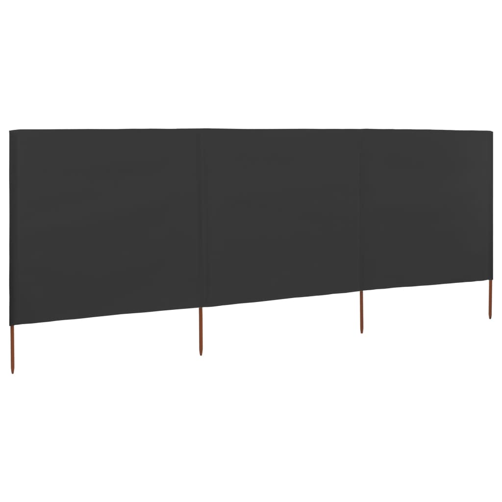 JUNG Vida 3-teiliges Windschutzgewebe 400 x 120 cm Anthrazit