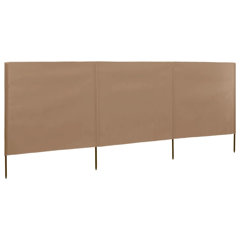 JUNG Vida 3-teiliges Windschutzgewebe 400 x 120 cm Taupe