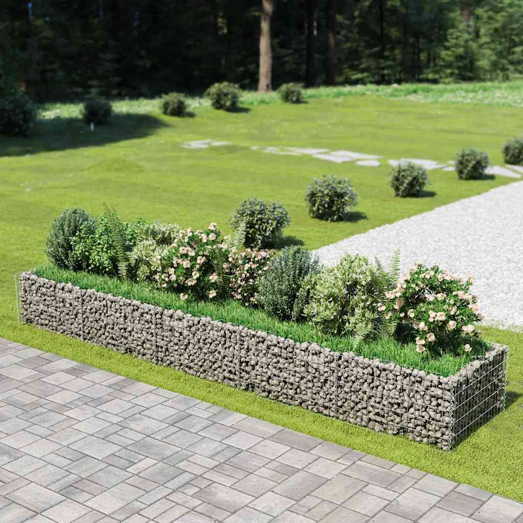 JUNG Vida Gabionen-Hochbeet Verzinkter Stahl 450×90×50 cm