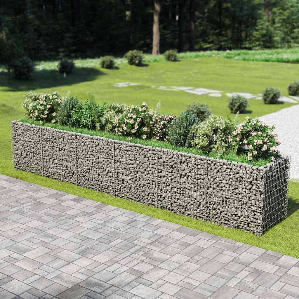 JUNG Vida Gabionen-Hochbeet Verzinkter Stahl 540×90×100 cm