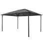 JUNG Vida Gartenpavillon mit Dach Aluminium 4×3×2,6 m Schwarz