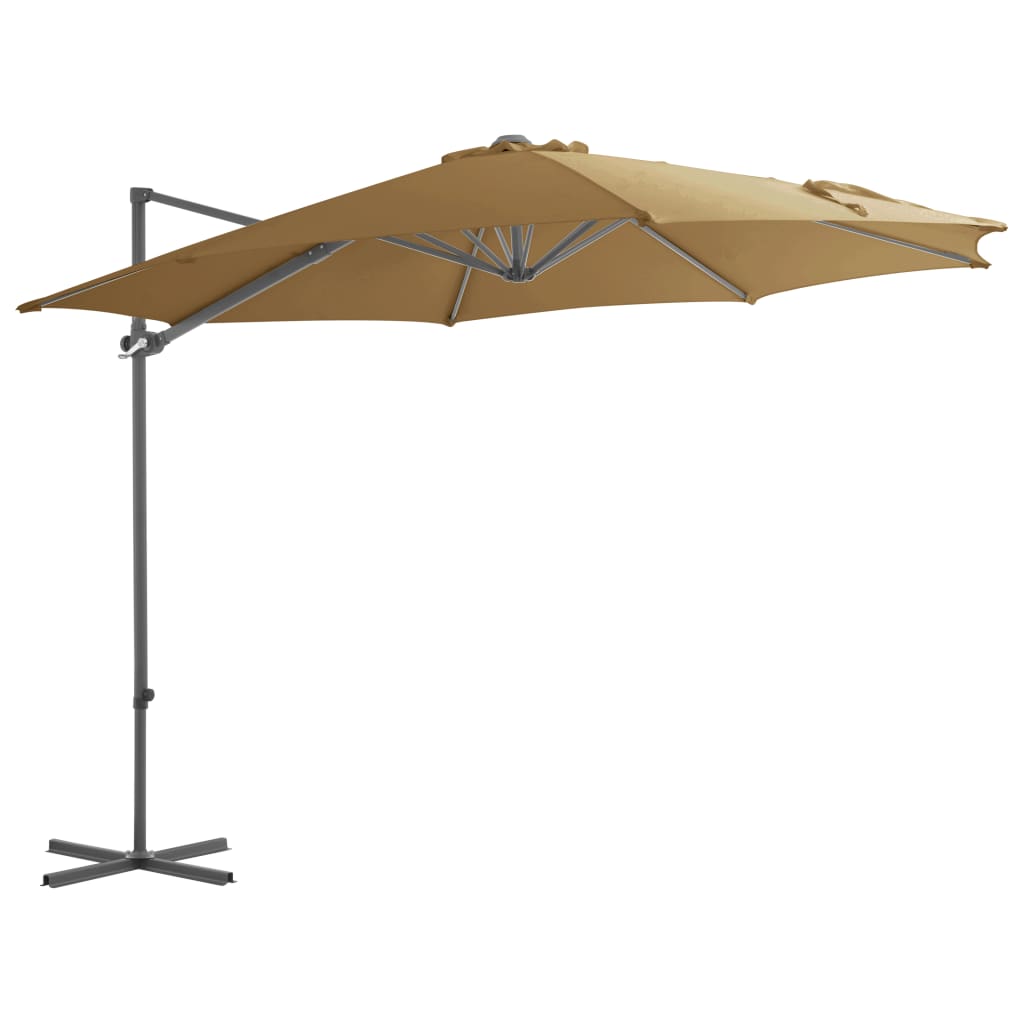 JUNG Vida Ampelschirm mit Stahl-Mast 300 cm Taupe