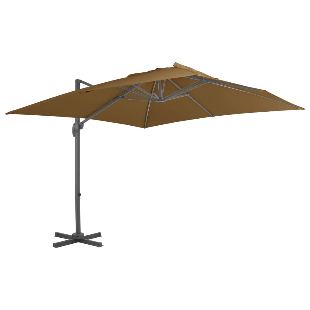 JUNG Vida Ampelschirm mit Aluminium-Mast 300x300 cm Taupe