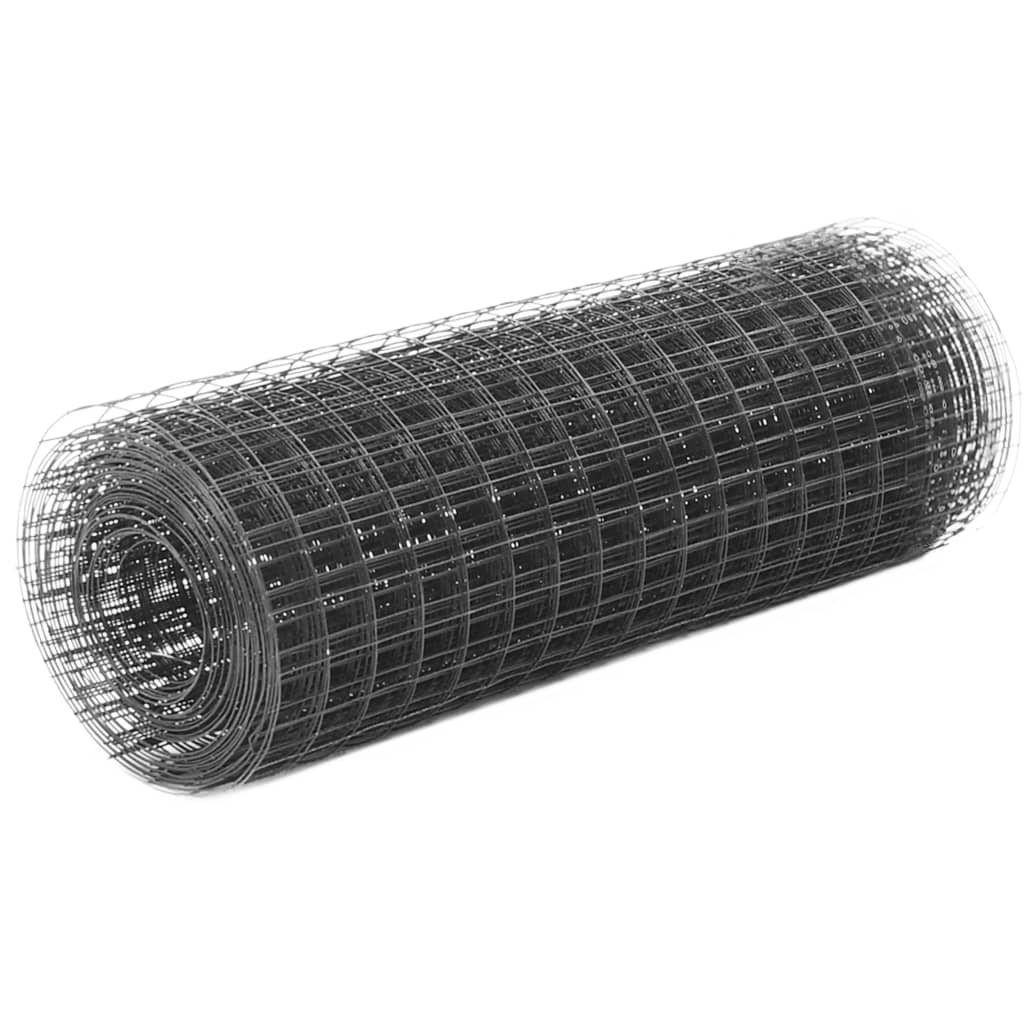JUNG Vida Drahtzaun Stahl mit PVC-Beschichtung 25x0,5 m Grau