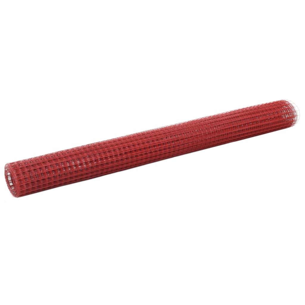 JUNG Vida Drahtzaun Stahl mit PVC-Beschichtung 10x1,5 m Rot