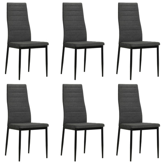 JUNG Vida Esszimmerstühle 6 Stk. Dunkelgrau Stoff
