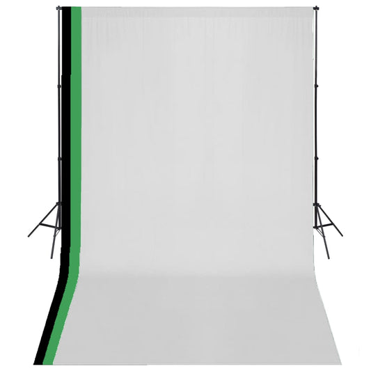 JUNG Vida Fotostudio Set 3 Baumwolle-Hintergründe Rahmen verstellbar 3x5m