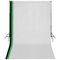 JUNG Vida Fotostudio Set 3 Baumwolle-Hintergründe Rahmen verstellbar 3x5m