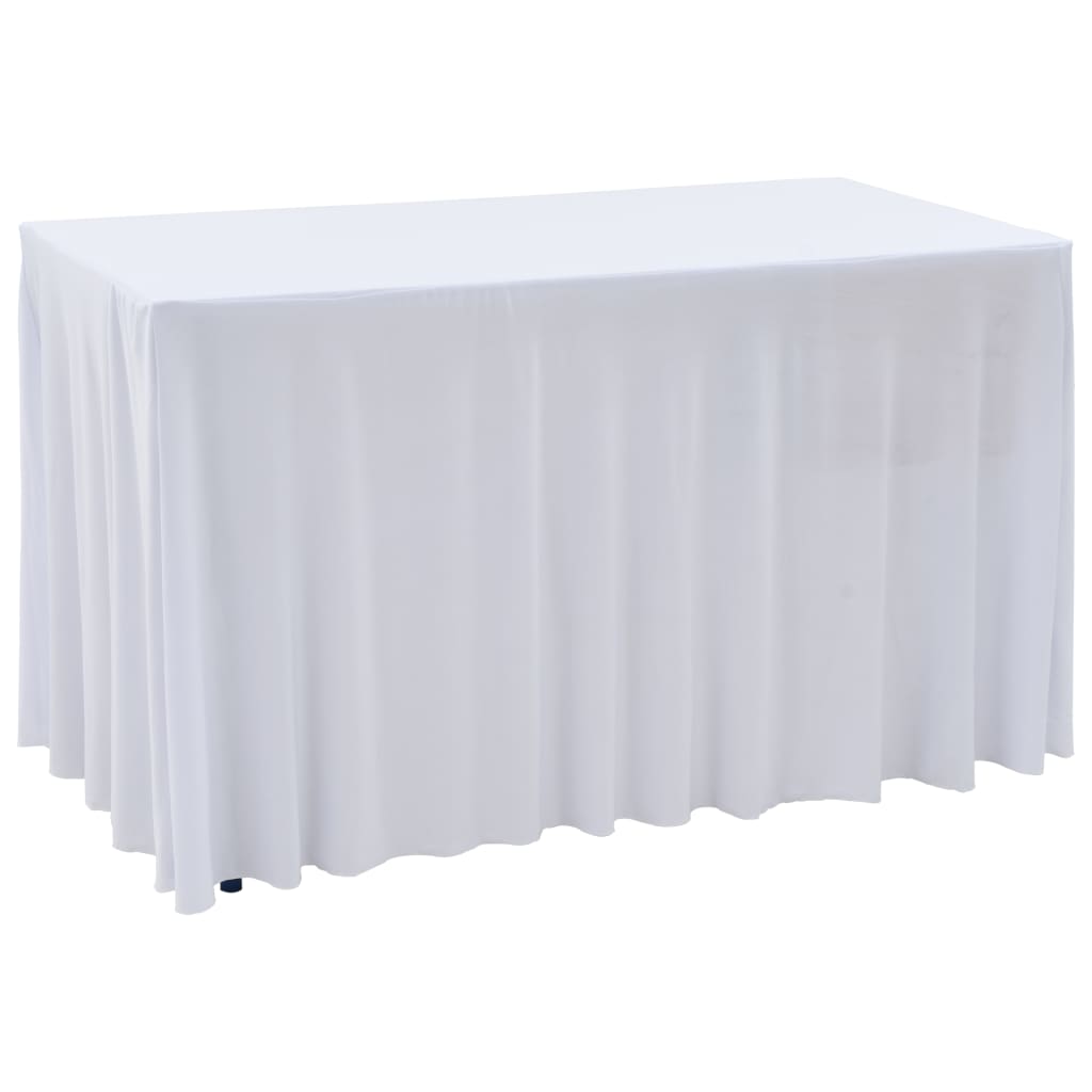 JUNG Vida 2 Stück Stretch-Tischdecken mit Rand Weiß 183 x 76 x 74 cm