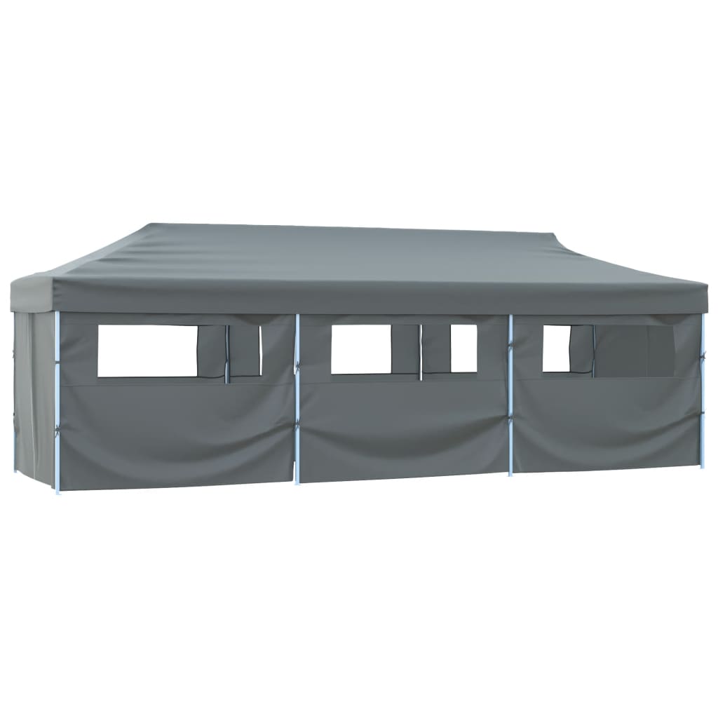 JUNG Vida Faltzelt Partyzelt Pop-Up mit 8 Seitenwänden 870x291x315 cm Anthrazit