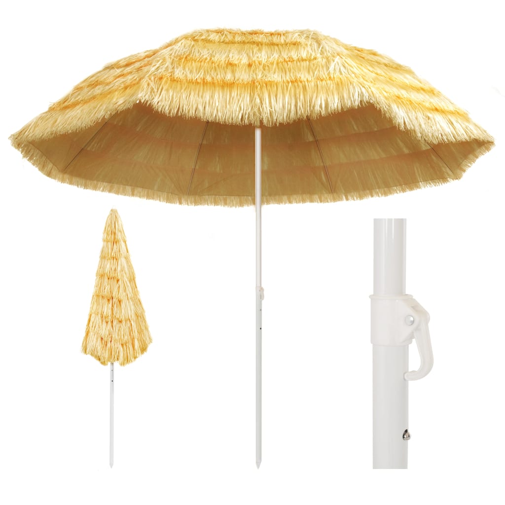JUNG Vida Strandschirm Natur 300 cm Hawaii-Stil