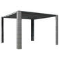 JUNG Vida Pavillon mit Dach Poly Rattan 300x300x220 cm Grau und Anthrazit