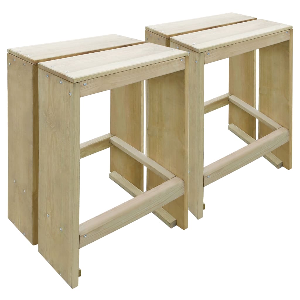 JUNG Vida Garten-Barhocker 2 Stk. Imprägniertes Kiefernholz