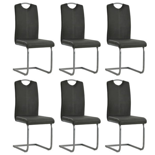 JUNG Vida Freischwinger 6 Stk. Grau Kunstleder